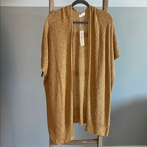 Gold Knit Open Cardigan